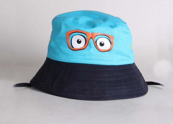 baby cap children cap cartoon basin hat eye glass logo